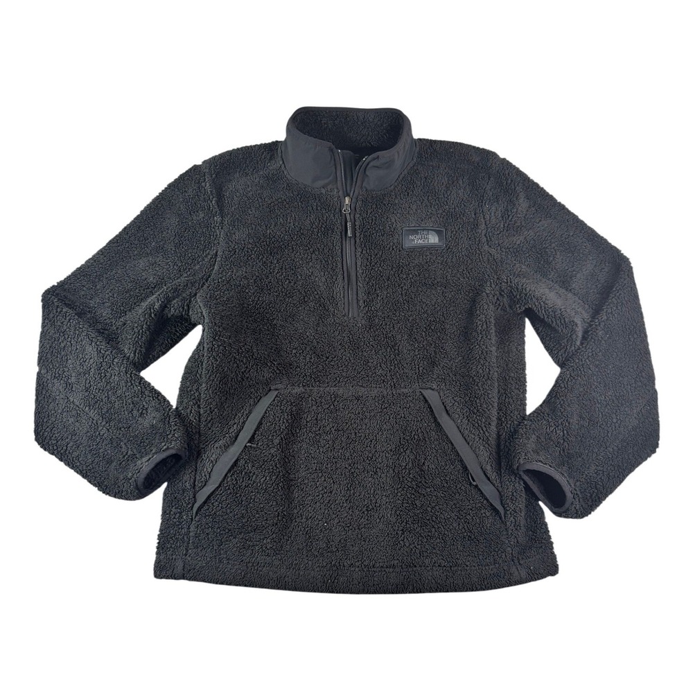 The North Face Mens Sherpa Fleece Quarter Zip Pullover Charcoal Grey Medium